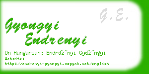 gyongyi endrenyi business card